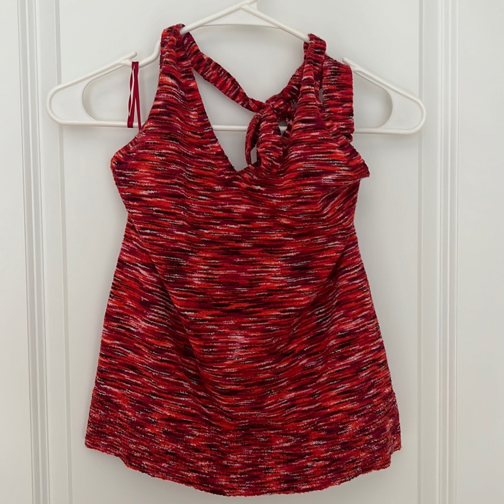 NWT Red striped Loft Halter top.